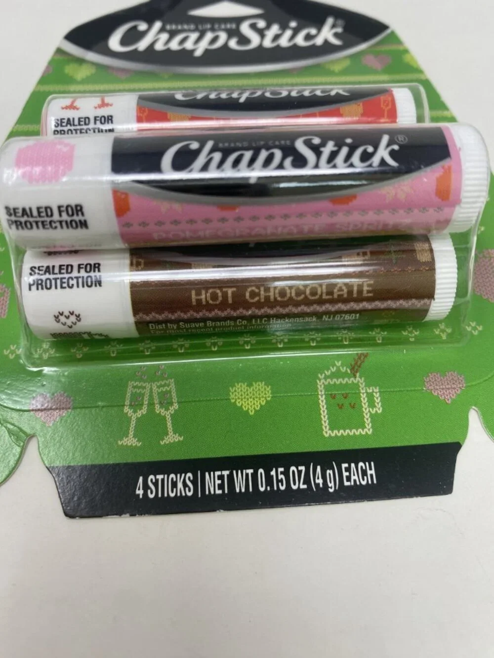 Chapstick Holiday Ugly Sweater Lip Balm - Sips & Snuggles - 0.15oz/4ct